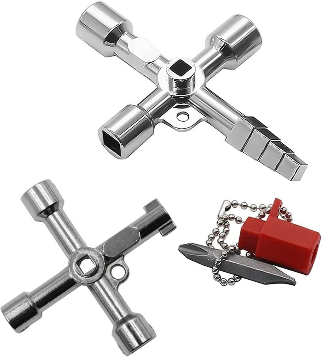 Universal Key Control Cabinet Wrench 4-Side Wrench for Water Tap Construction Wrench Threaded Wrench Gas Electrical - ShopVlot