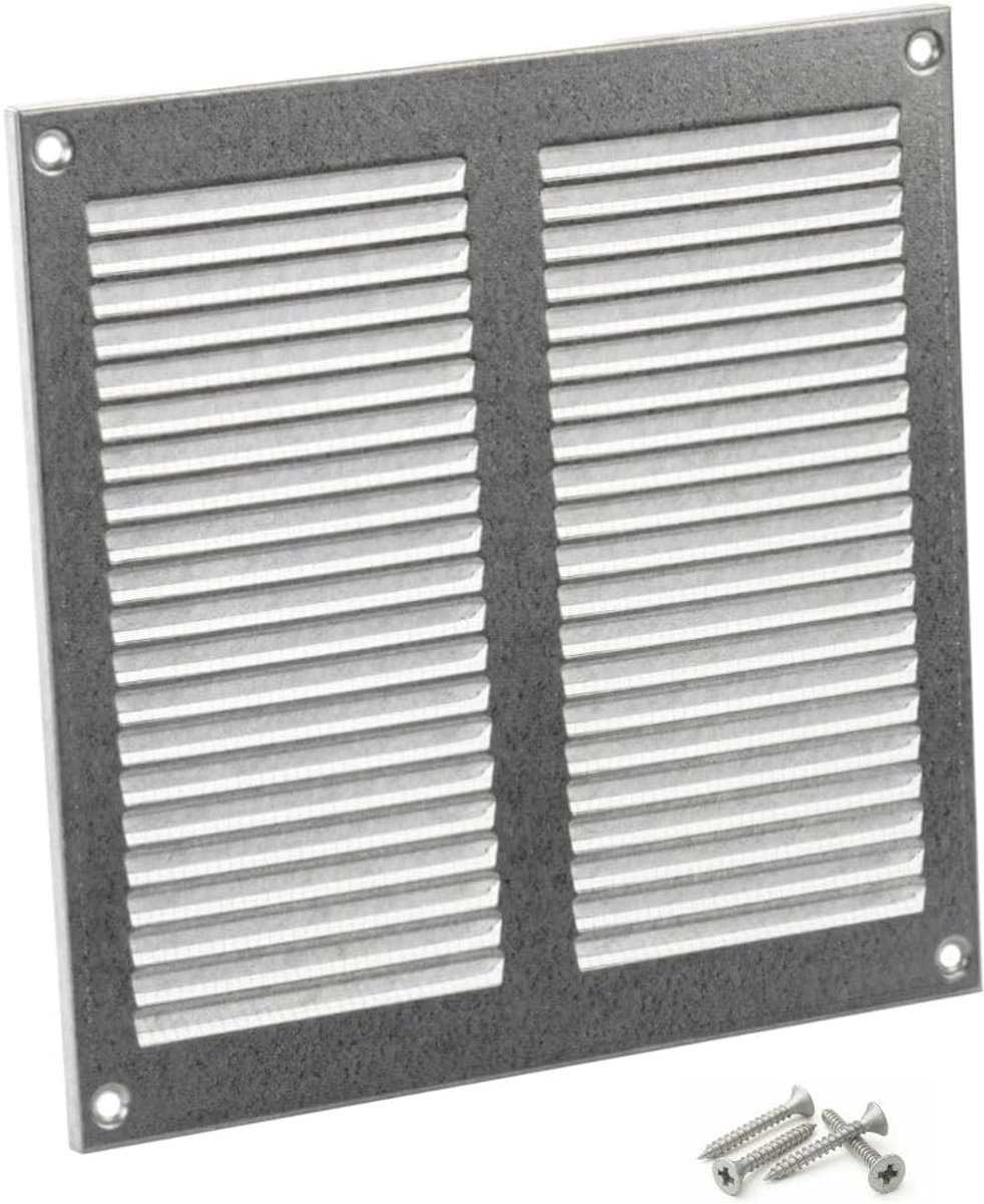 Steinberg14 Ventilation grille, galvanised steel, 200 x 200 mm, metal, exhaust air vent, ventilation with protection - ShopVlot