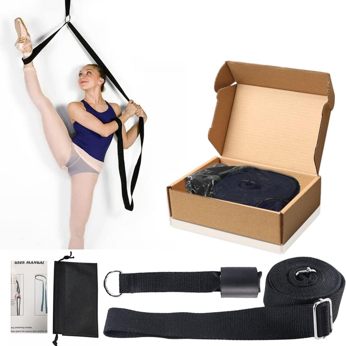 Leg Stretcher, Door Flexibility and Stretching Leg Strap - Great for Ballet Cheer Dance Gymnastics or Any Sports Leg - ShopVlot