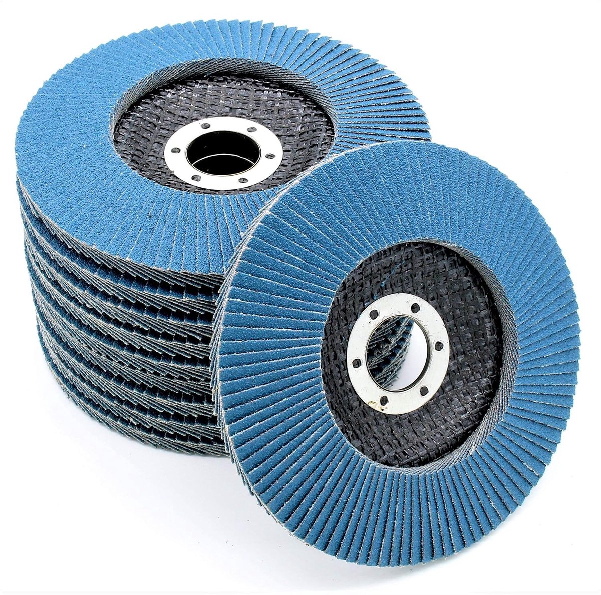 Profile impeller discs │ blue │ 10 pieces │ Ø 115 mm │ Korn 120 │ Inox │ grinding discs │ slat discs - ShopVlot