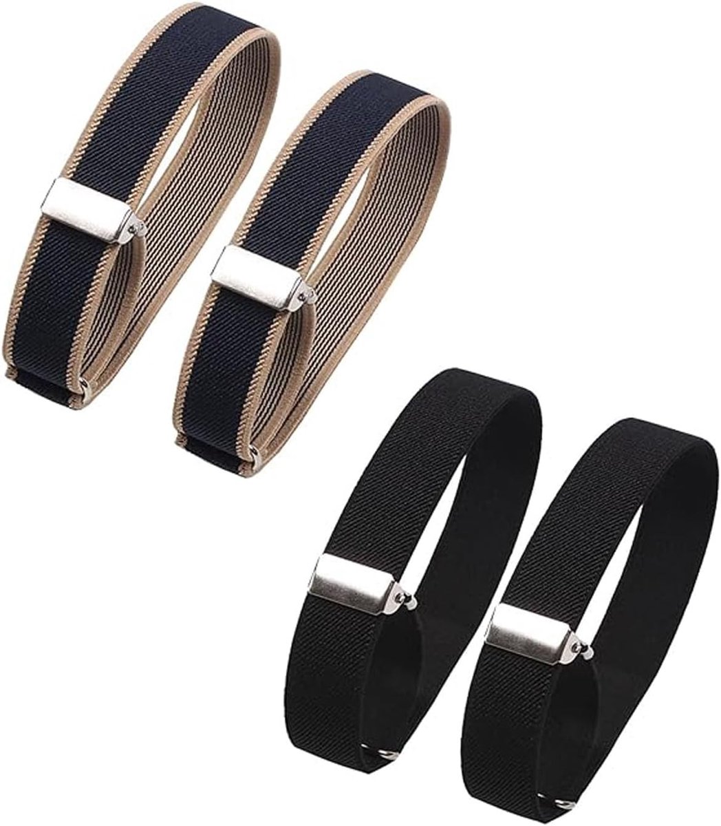 Armbanden voor shirtmouwen - verstelbaar elastisch - polyester stretch - non-slip voor een nette uitstraling - ShopVlot
