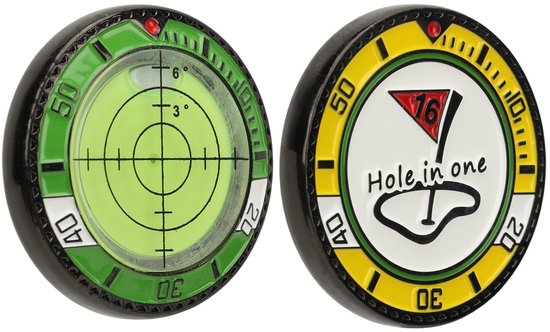 Golfbal Marker Lezer - Putt-hulpmiddel - Draagbaar - Horizontale Bubbel - Accessoire - Precisie - Geschikt Voor Golf - Groen - Dubbele Zijde - Accessoires - Putt-hulpmiddel - Bal Marker - Bellenniveau van Merkloos — afbeelding 2