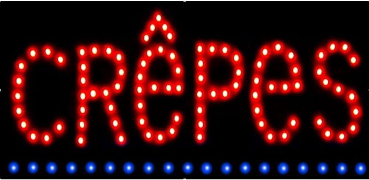 LED sign lichtbord 48x25 cm - blauw en rood - geanimeerd - perfect voor binnengebruik - ShopVlot