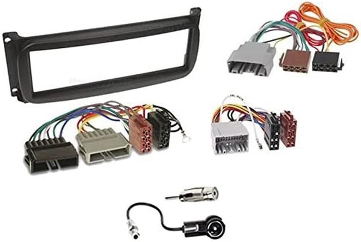 Autoradio installatiekit 1 DIN - Frontpaneel met opbergruimte - ISO kabeladapter - Geschikt voor Chrysler/Dodge/Jeep - ShopVlot