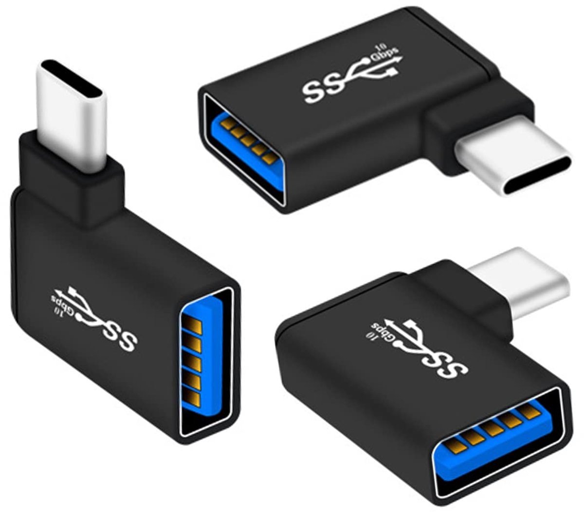 Solidchoice - USB C naar USB 3.0 90 Graden Adapter (3 Stuks), Hoekadapter