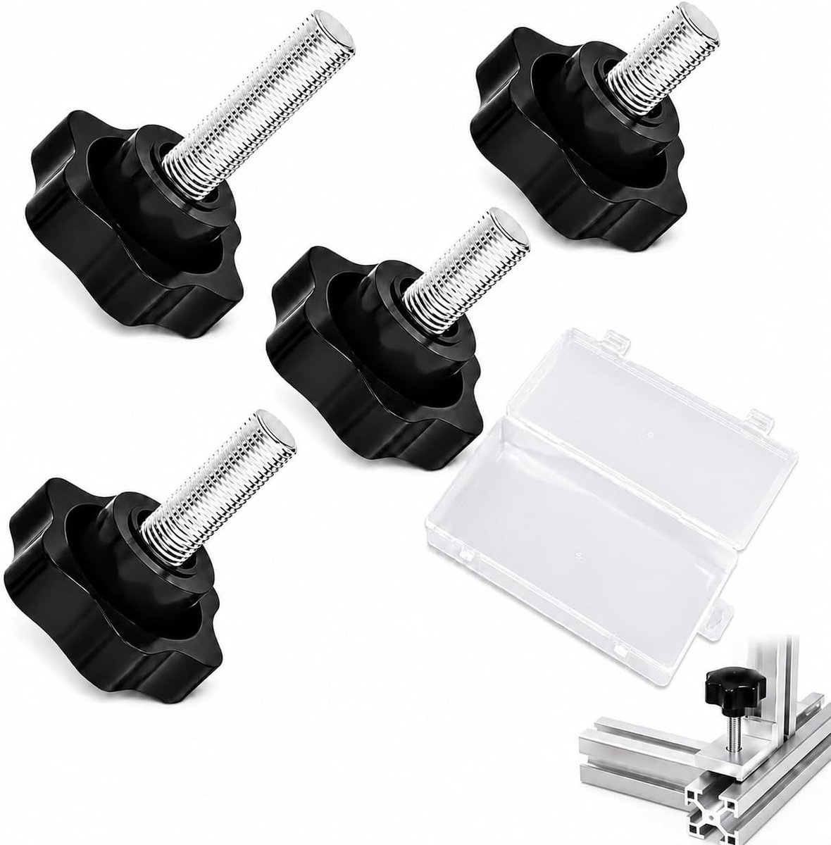 Wing Schrauben M6 - 48 Stuks Sterknop Moeren M6 - Vervangonderdelen voor Paraplu Standaards - Inclusief Opbergdoos - ShopVlot