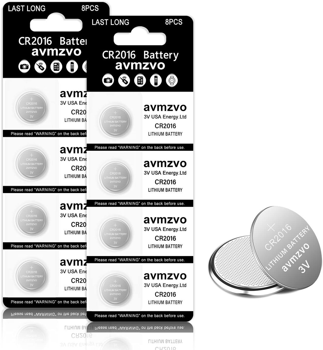 Solidchoice - CR2016 3V Lithium Knopcelbatterijen Set van 8