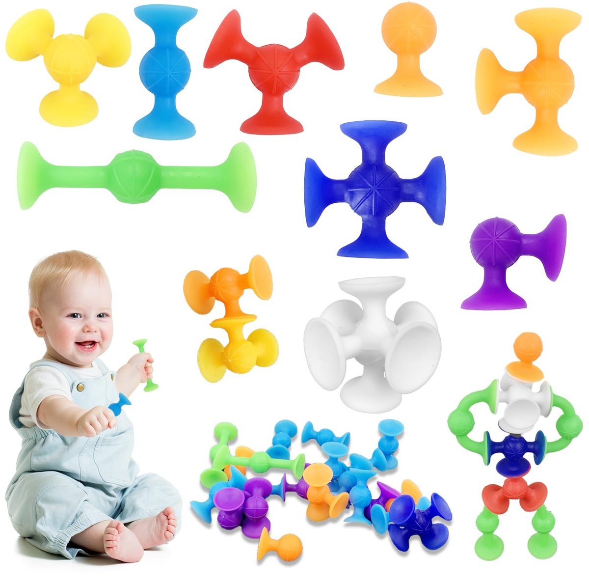 Solidchoice - Set van 33 Verplaatsbare Zuigschuiftjes voor Kinderen