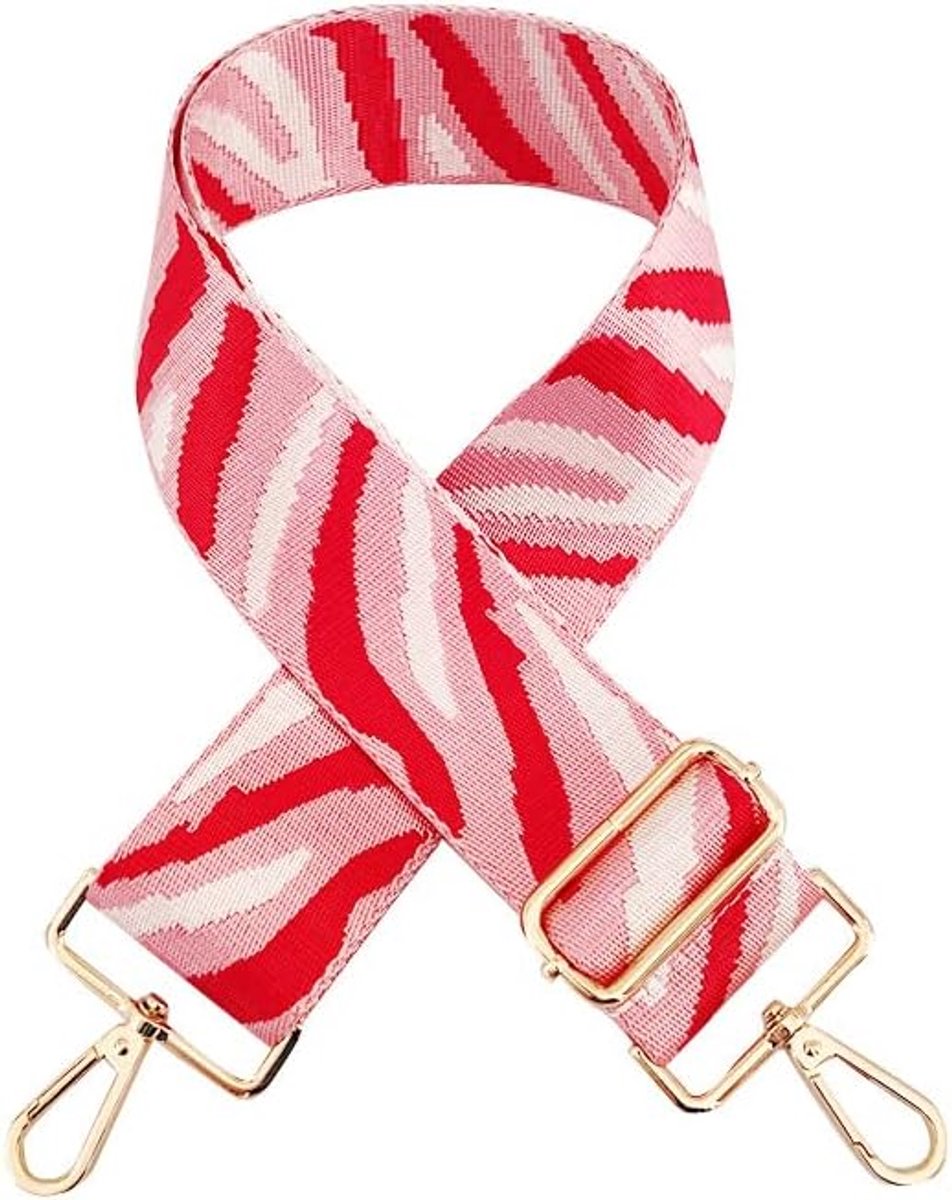 Schouderband voor tassen 5 cm - verstelbaar 75-130 cm - boho stijl - met gouden karabijnhaak voor DIY accessoires - ShopVlot