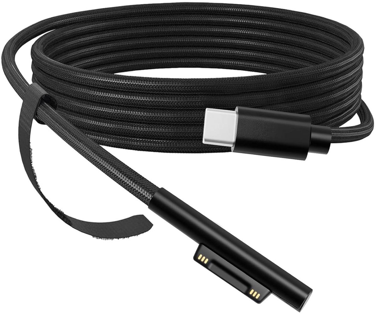 USB C vrouwelijke naar korte oplaadkabel - PD 65W snel opladen - compatibel met Surface apparaten - ShopVlot