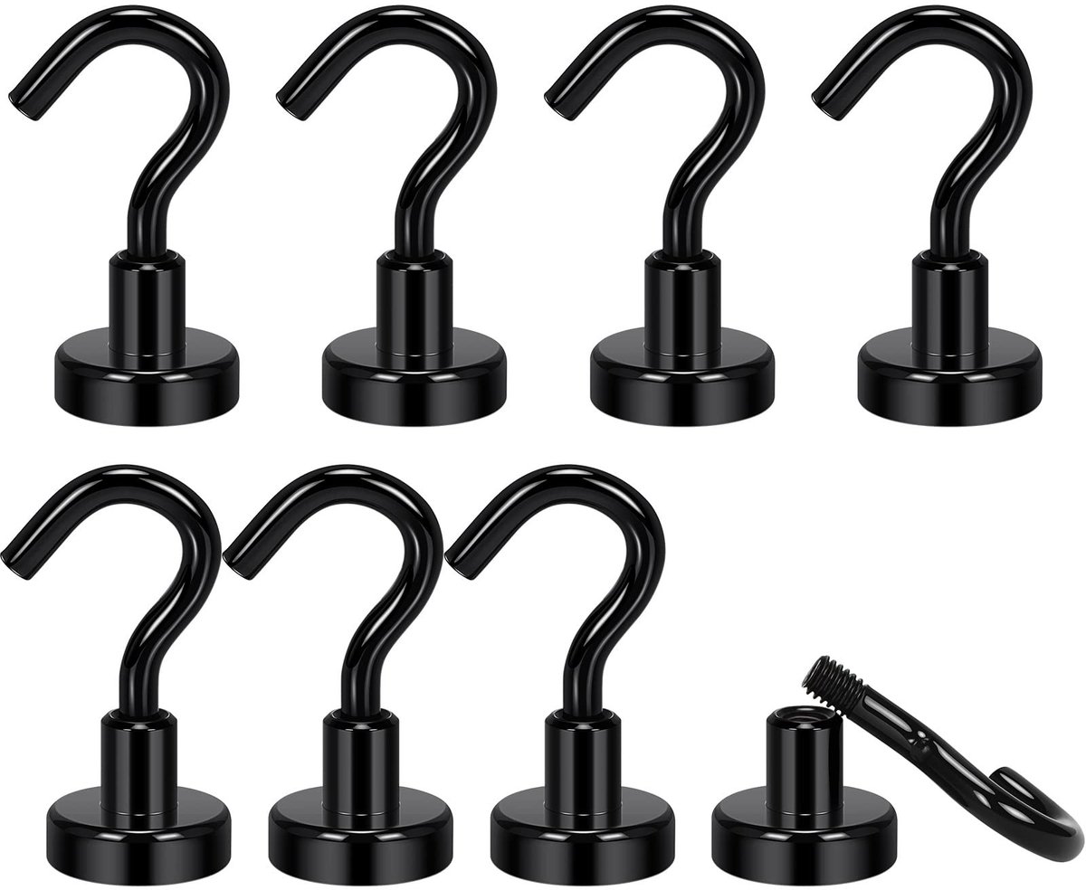 Solidchoice - Set van 8 Sterke Magnetische Haken voor Keuken en Kantoor