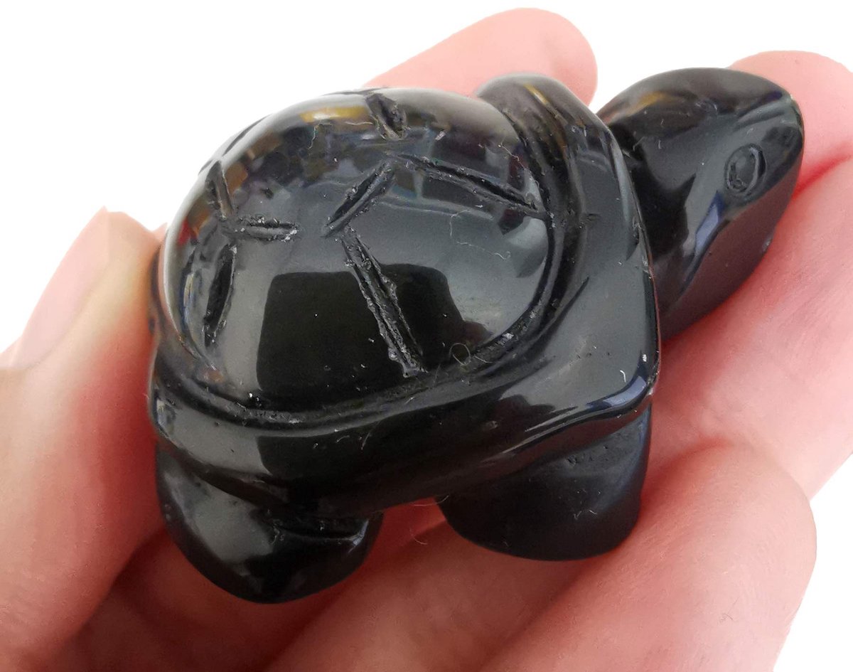Solidchoice - Handgegraveerde Steen Kikker Beeldje van 40 mm