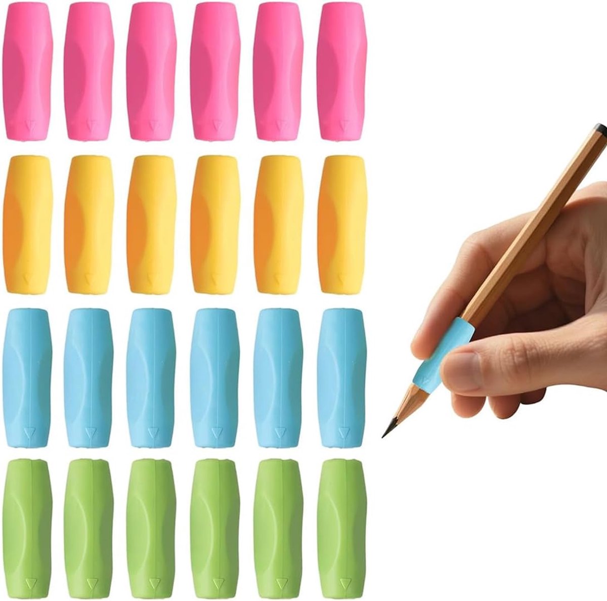Handleiding voor vingers voor kinderen - siliconen potloodgrepen - ergonomisch - schrijfhulp voor betere grip - ShopVlot