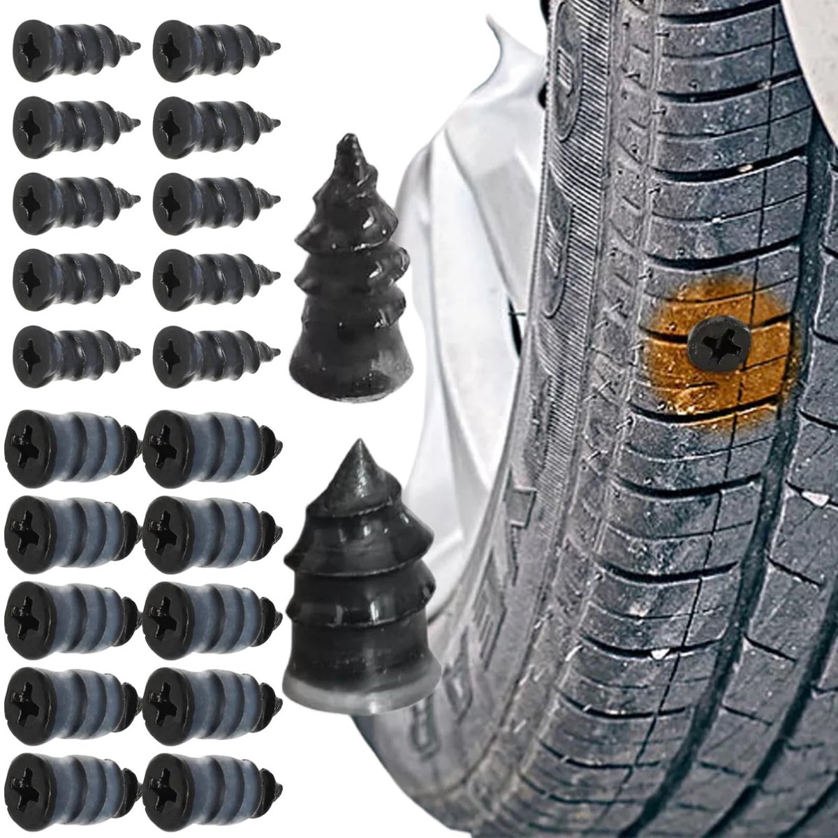 Solidchoice - Rubber Nagels voor Bandenreparatie Set van 1