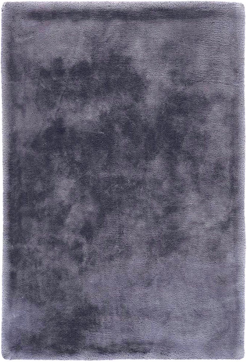 Padiro hoogpolig shaggy vloerkleed 120 x 170 cm - antraciet - modern effen design - geschikt voor vloerverwarming - van polyester en katoen