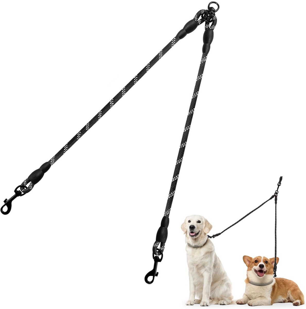 Solidchoice - Reflecterende Tweedelige Hondenriem Splitter voor 2 Honden