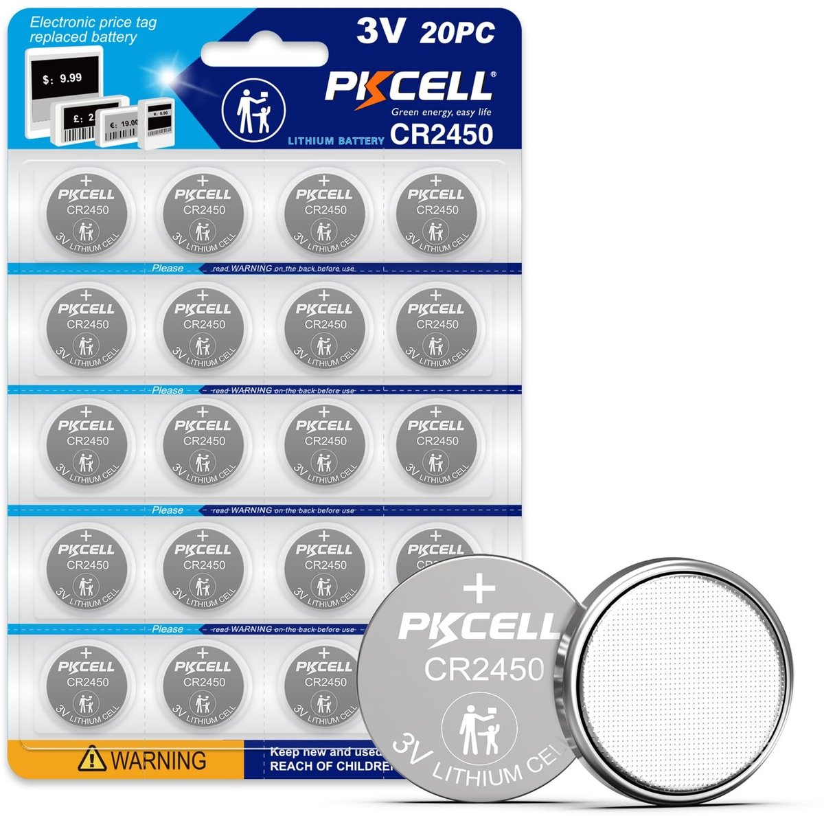 Solidchoice - CR2450 Lithium Batterijen 20 Stuks