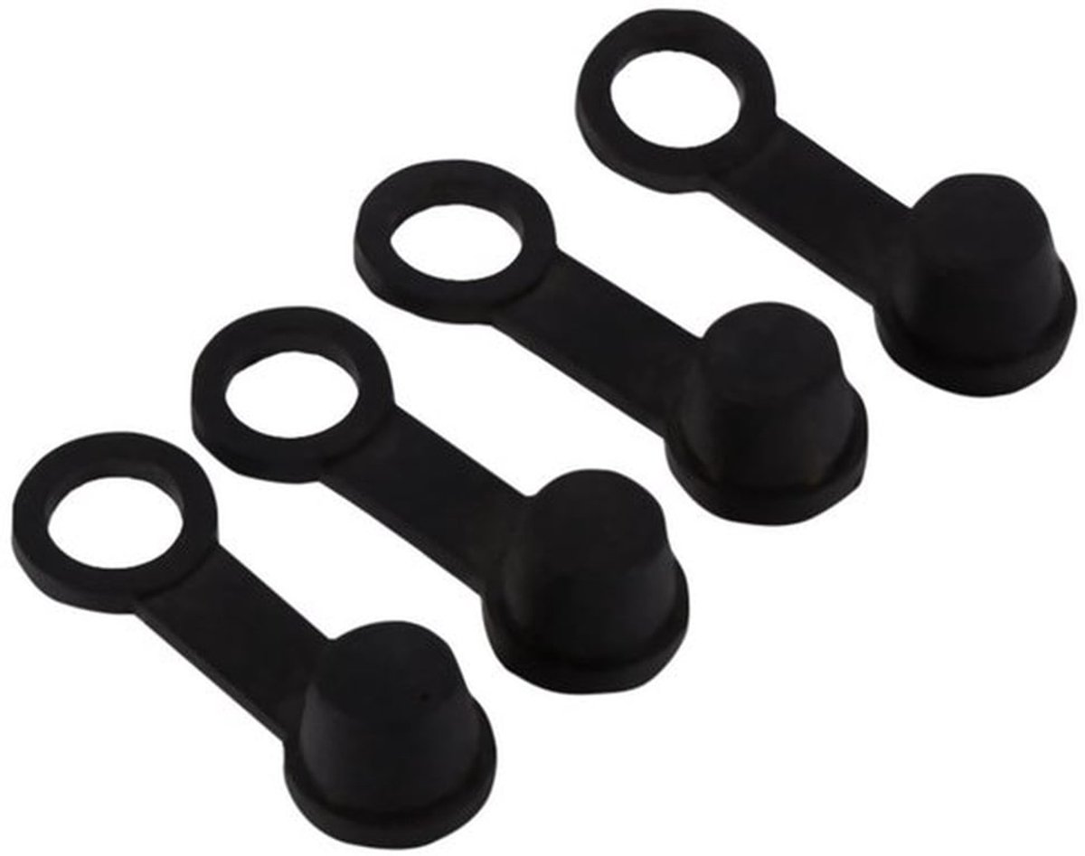 Smeringsnippelkappen, 4x Zwarte Rubber Remontluchtingsnippelkappen Stofkappen, Remontluchtingsschroefkappen Ac Rubber Kap Cover 8mm Motorfiets Fietsen Cover, Zwarte Vet Sleutel voor