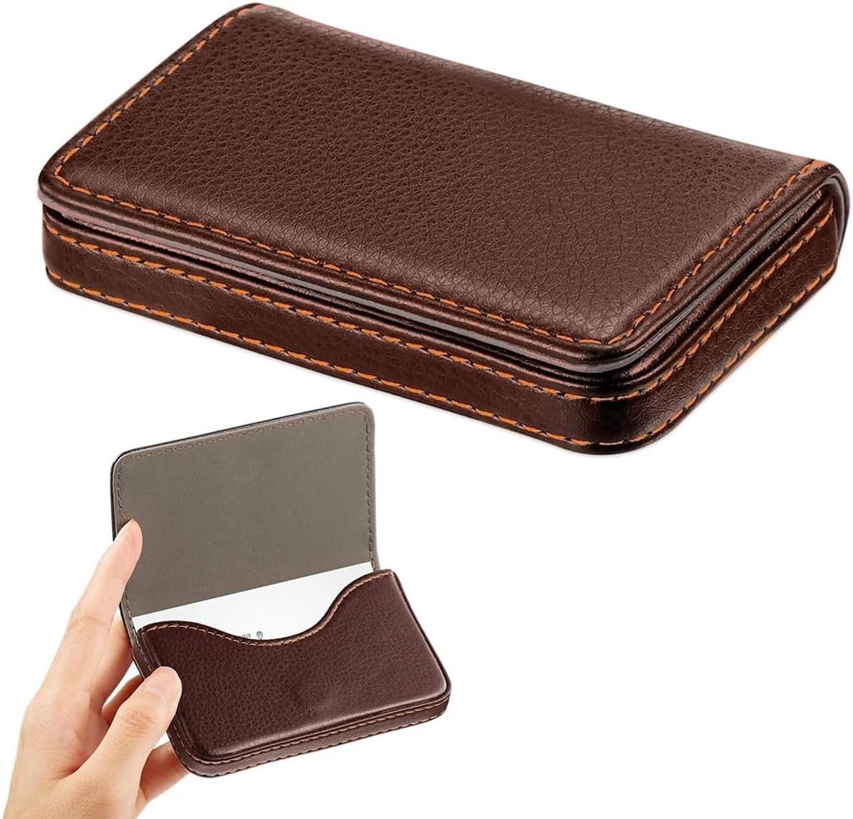 Visitekaartjeshouder Flipstijl - PU Leer - Magnetische Sluiting - Elegant en Duurzaam - ShopVlot