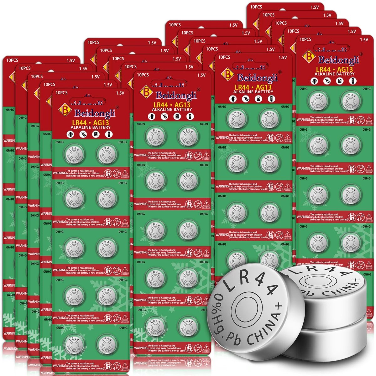 Solidchoice - 200 Stuks LR44 Alkaline Knopcell Batterijen voor Langdurig Gebruik
