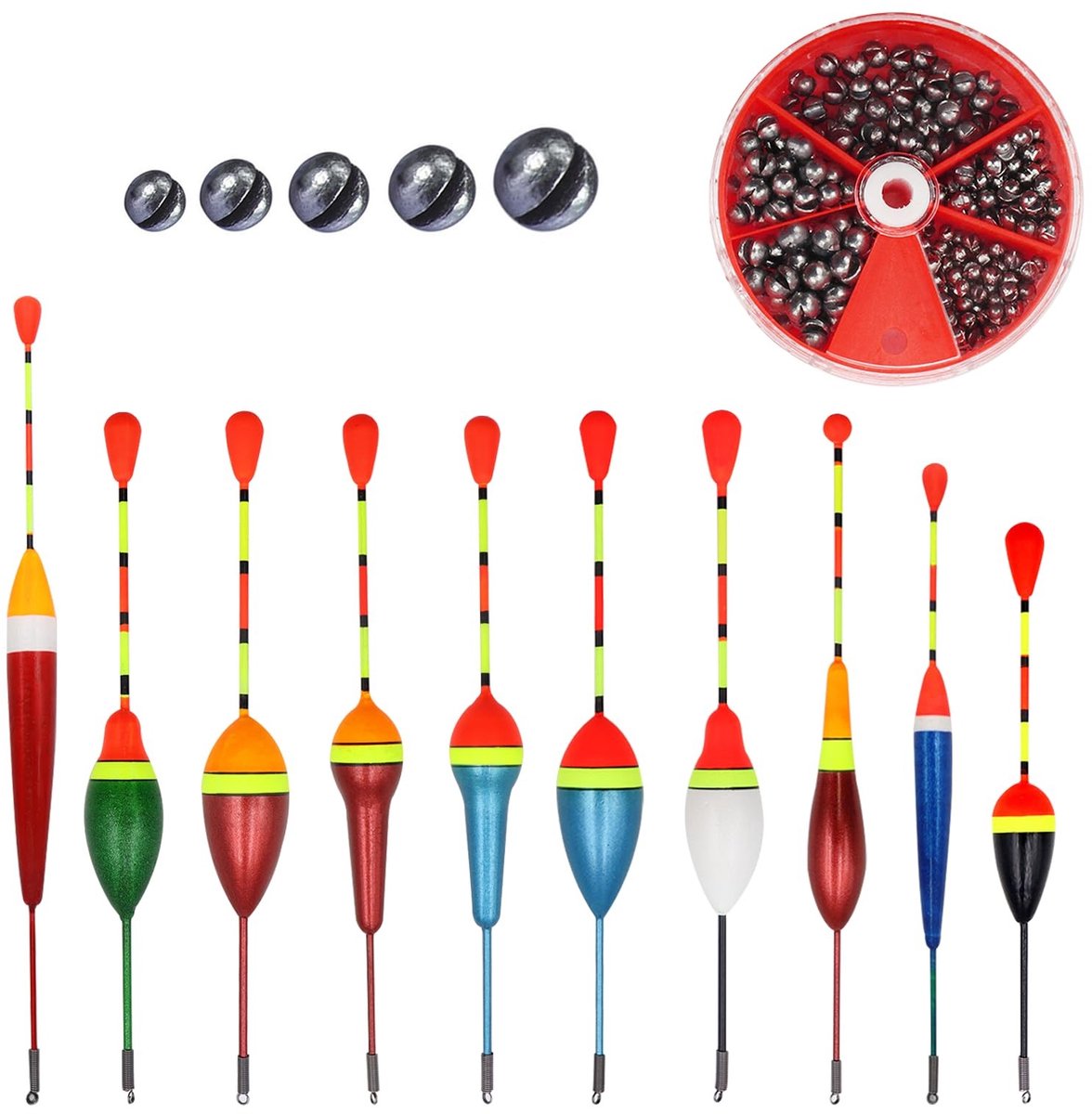 Solidchoice - Set van 10 Vissersvlotters met Hoge Gevoeligheid