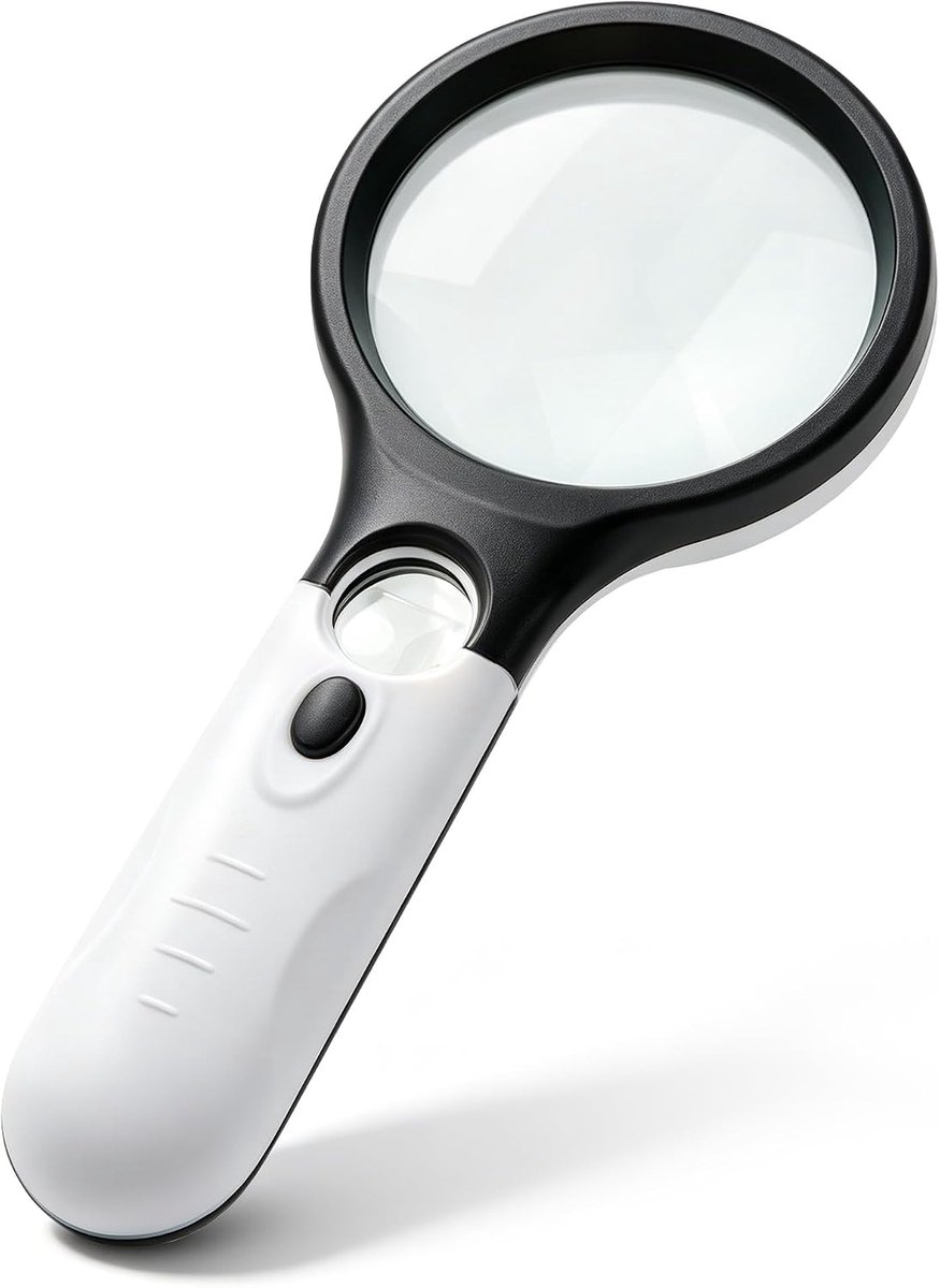 Vergrootglas met licht 10x - handloep met dubbele lens - 30-voudige vergroting - ideaal voor lezen - ShopVlot