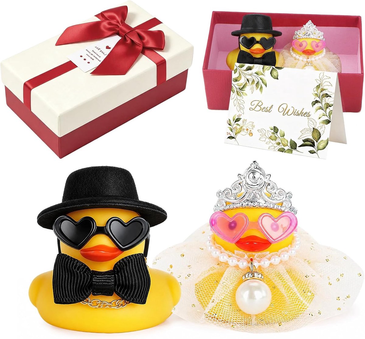 Bruiloftsoep piepende eend - 2 stuks - geschenkdoos - perfect voor bruiloften - ShopVlot