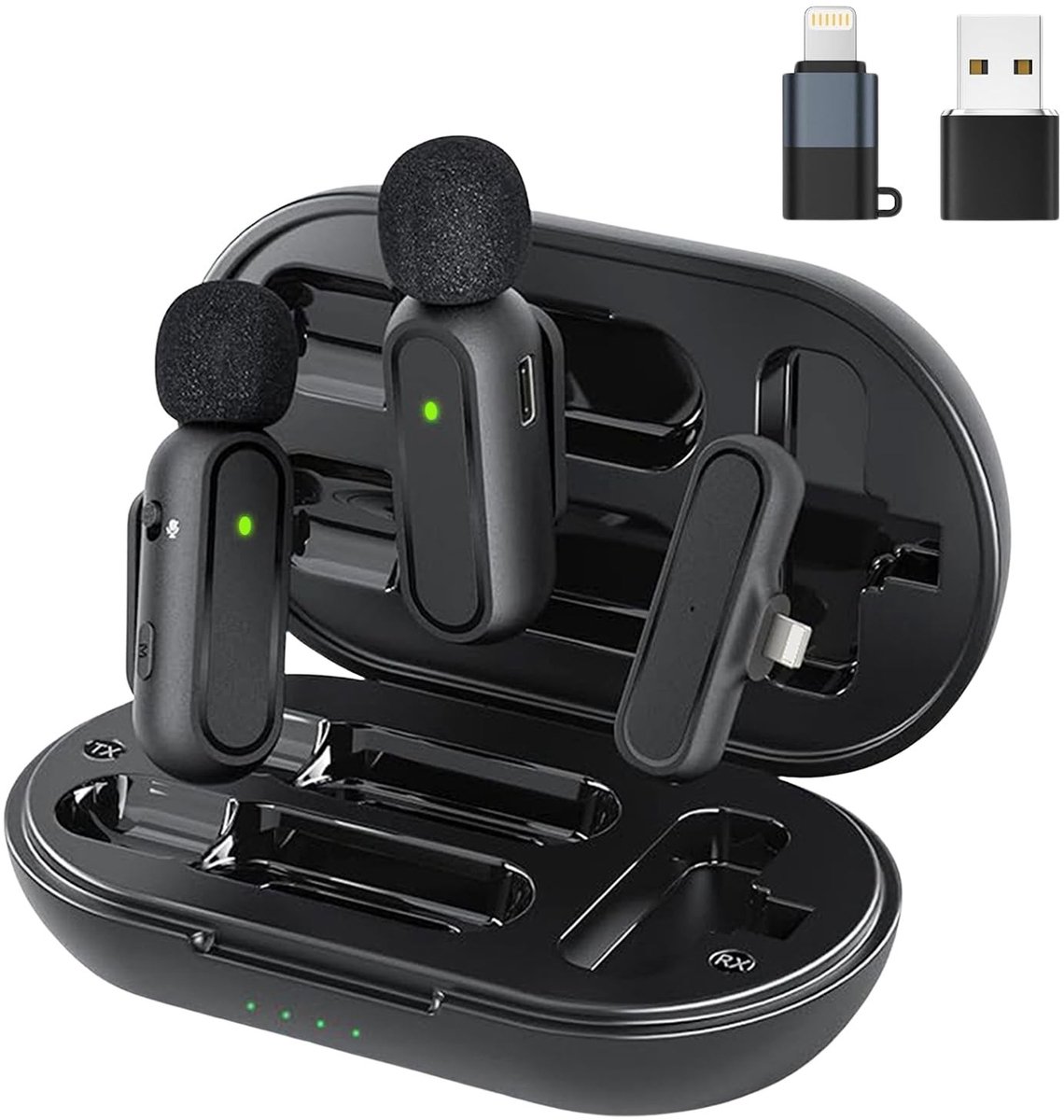 Solidchoice - 2 Stuks Draadloze Lavalier Microfoons voor Android