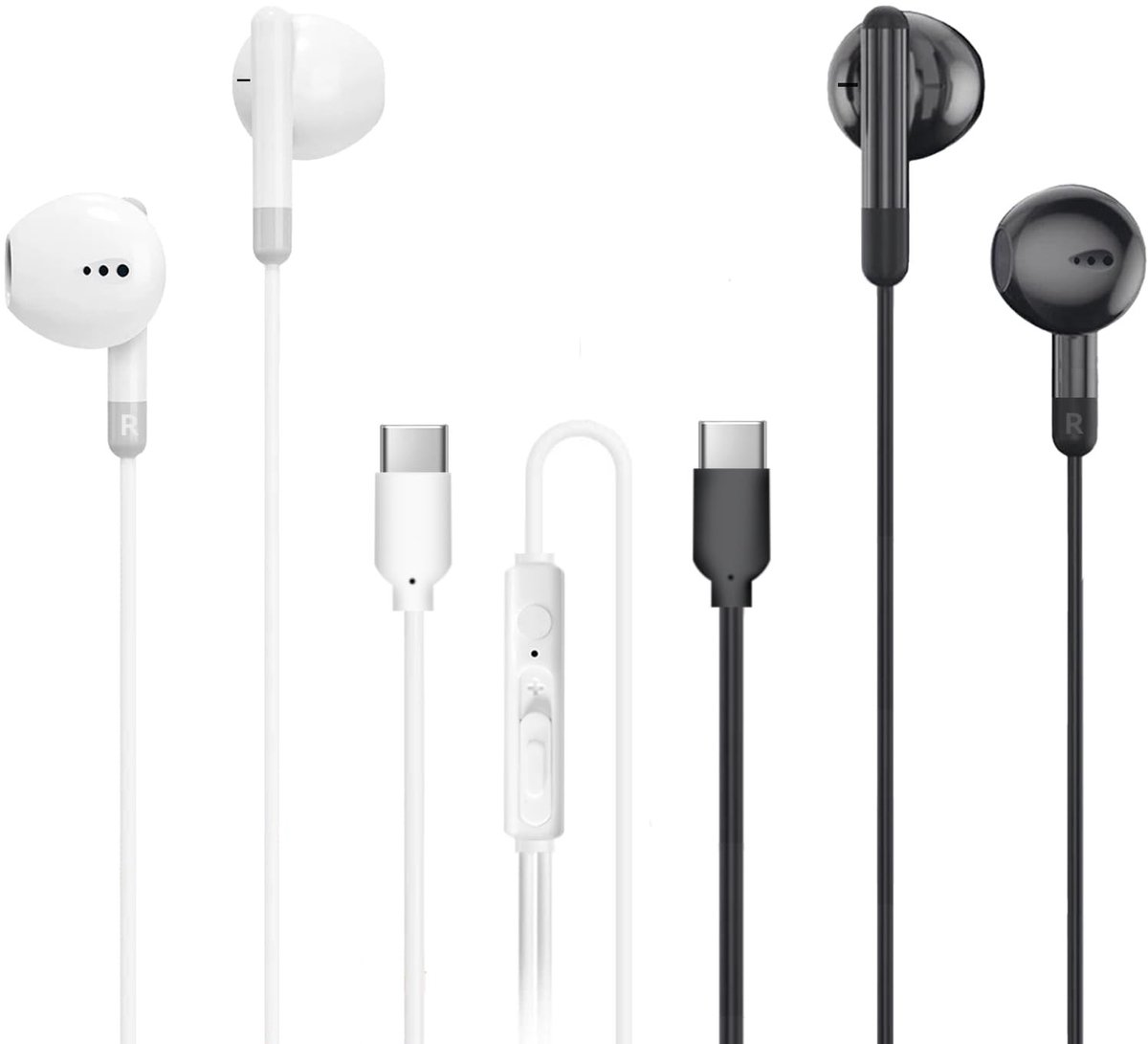 Solidchoice - Set van 2 USB C Koptelefoons met Kabel voor Smartphones