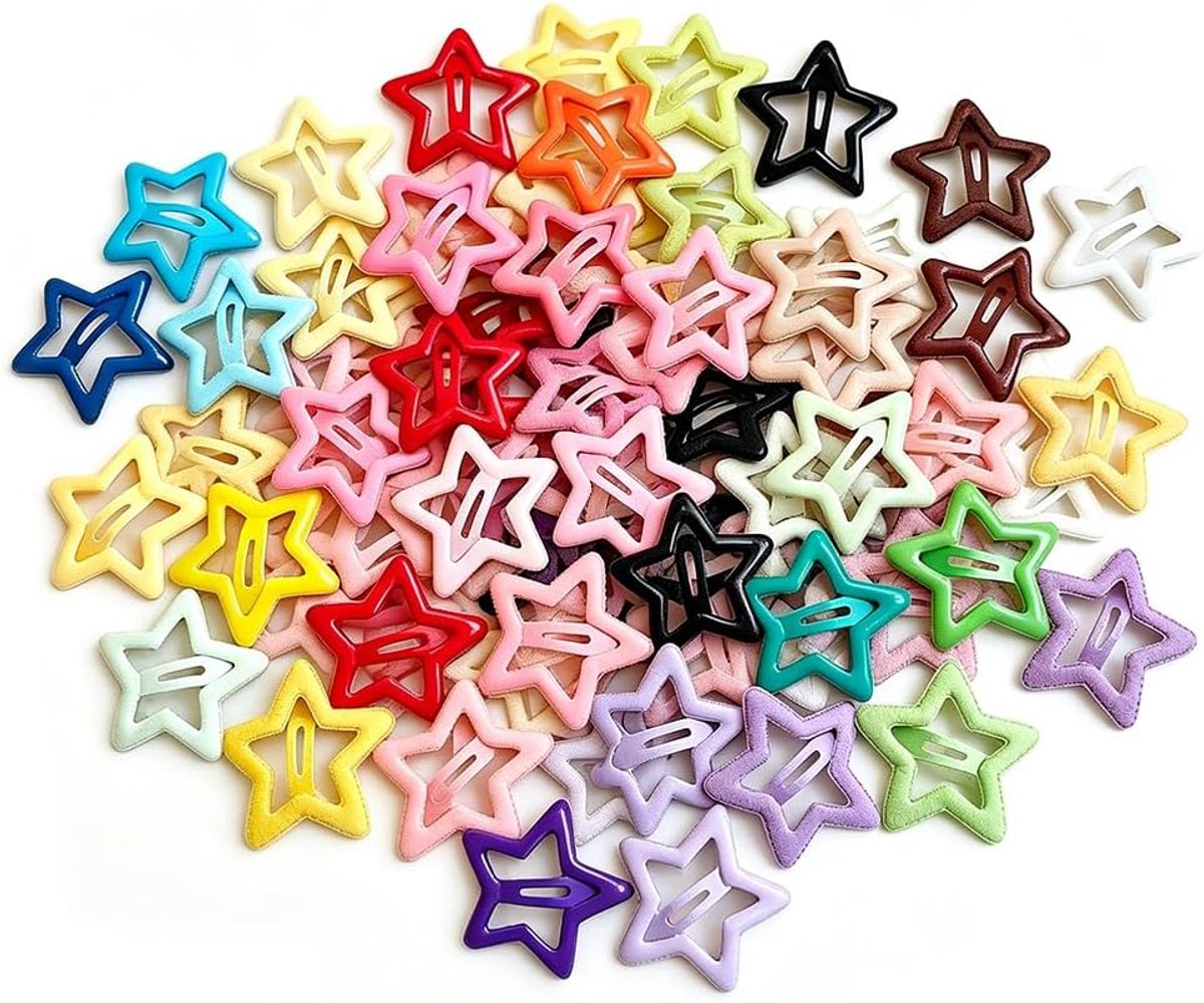 Haarspelden 100 stuks - Y2K kleurrijk - glanzend pentagram-design - trendy haarsieraden voor dagelijks gebruik - ShopVlot