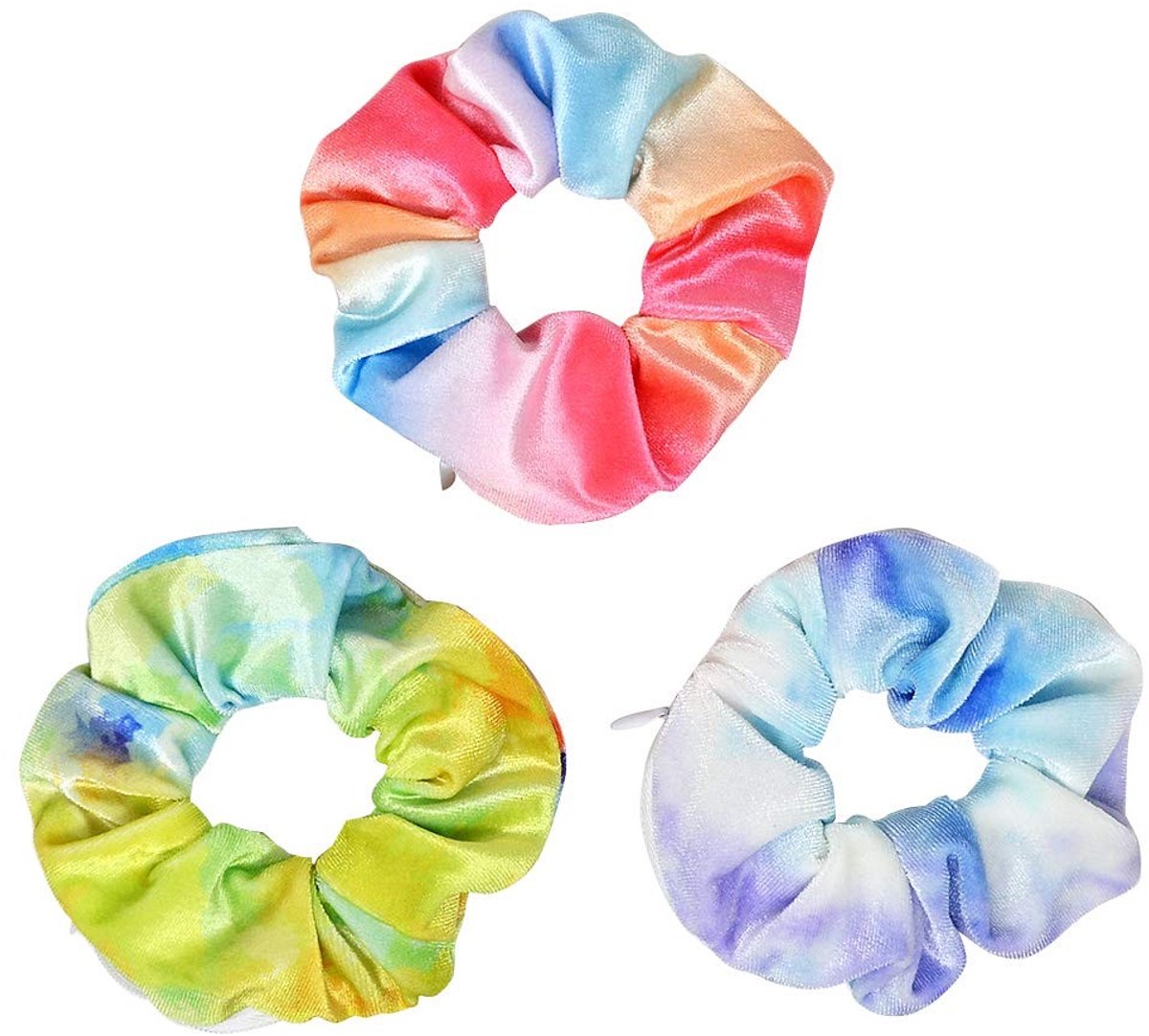 Solidchoice - Set van 3 Haar Elastieken met Verborgen Zak voor Kleine Items
