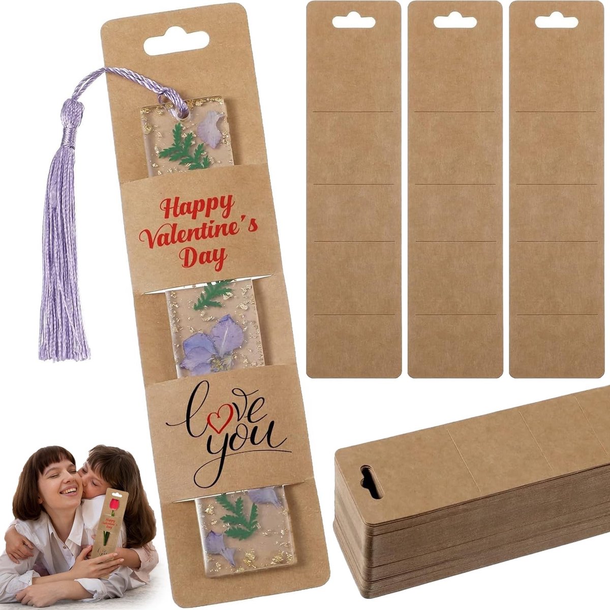 Solidchoice - DIY Blanke Kraft Papier Boekenlegger Set voor Creatieve Projecten