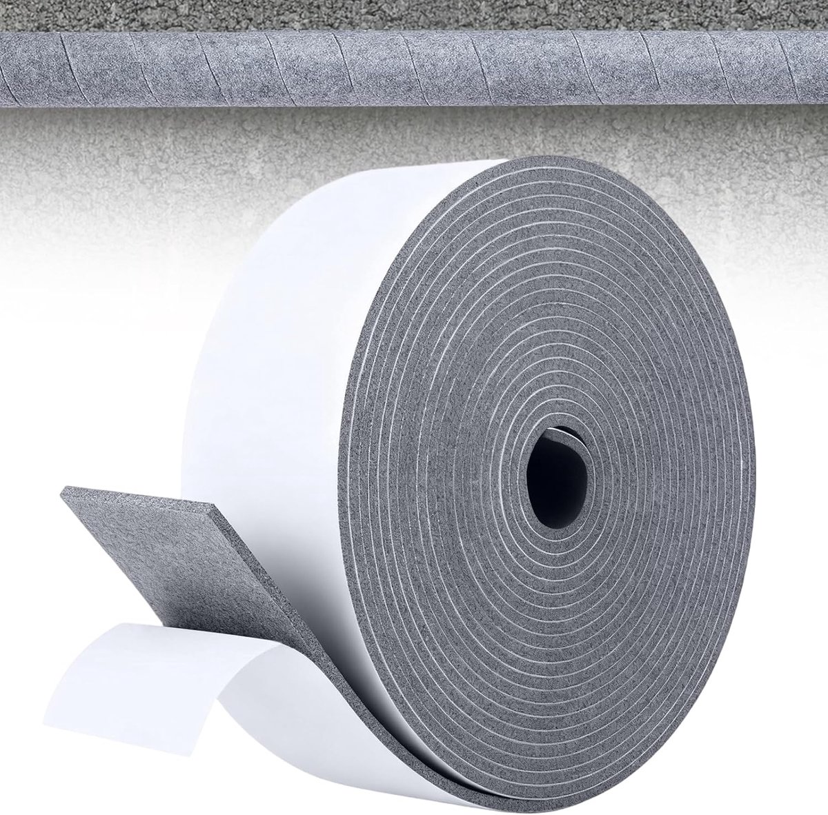 Outdoor Tube Insulation 6 cm x 5 m Grey Tube Insulation Self Adhesive Felt Insulation High Density Heating Tube with - ShopVlot