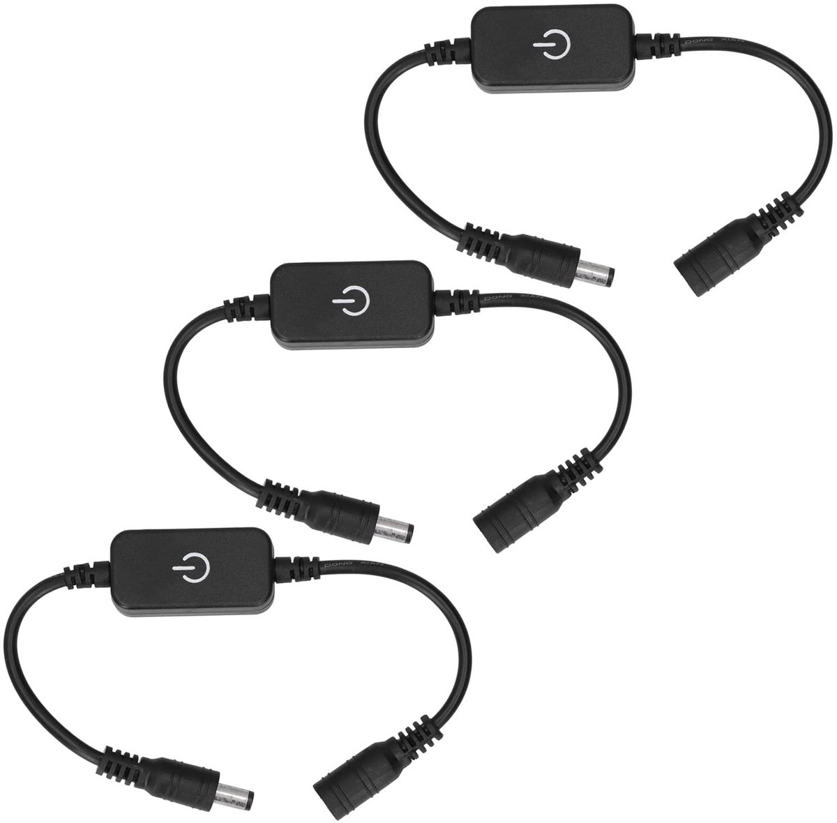 3 stuks led-dimmer DC 12V-24V touch inline dimmer, kloksschakelaar, controller voor 5,5 x 2,1 mm jackstekker - ShopVlot