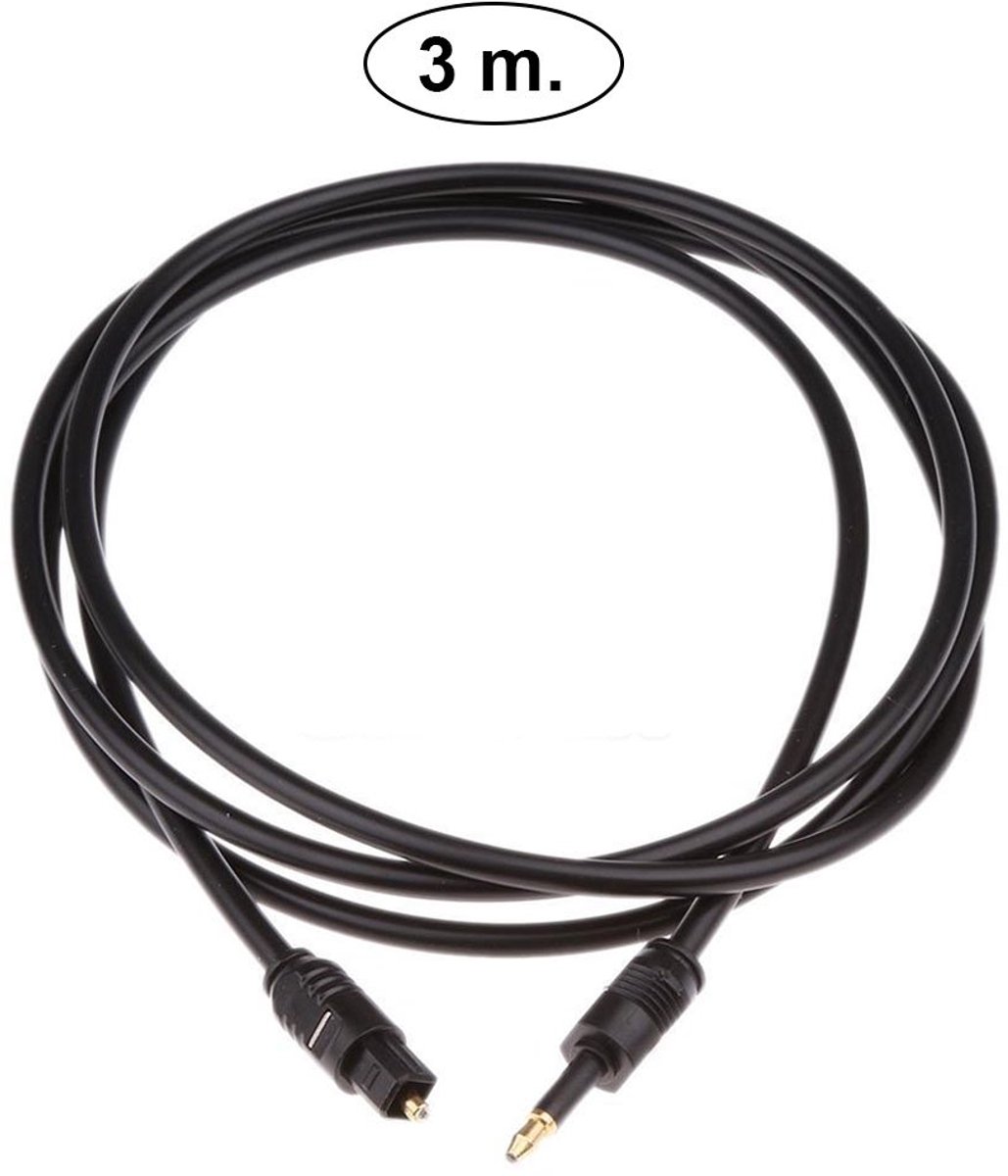 Optisch audiokabel 1 m - Mini Toslink naar Toslink - 24k verguld - Hoge geluidskwaliteit - ShopVlot