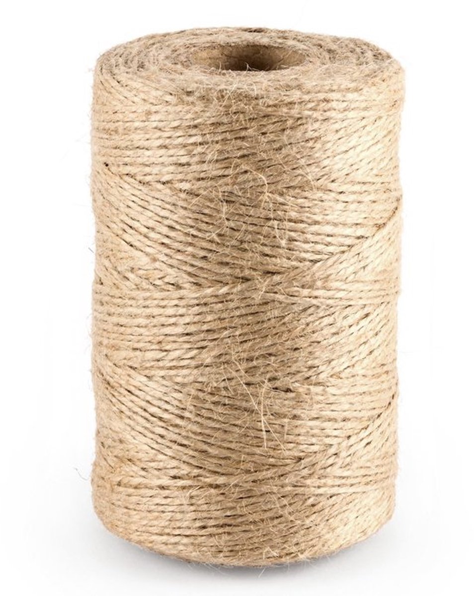 Jute Koord 100 m - 1,5 mm - Natuurlijk Jute Touw - Scheurvast - Biologisch Afbreekbaar - Decoratief Koord