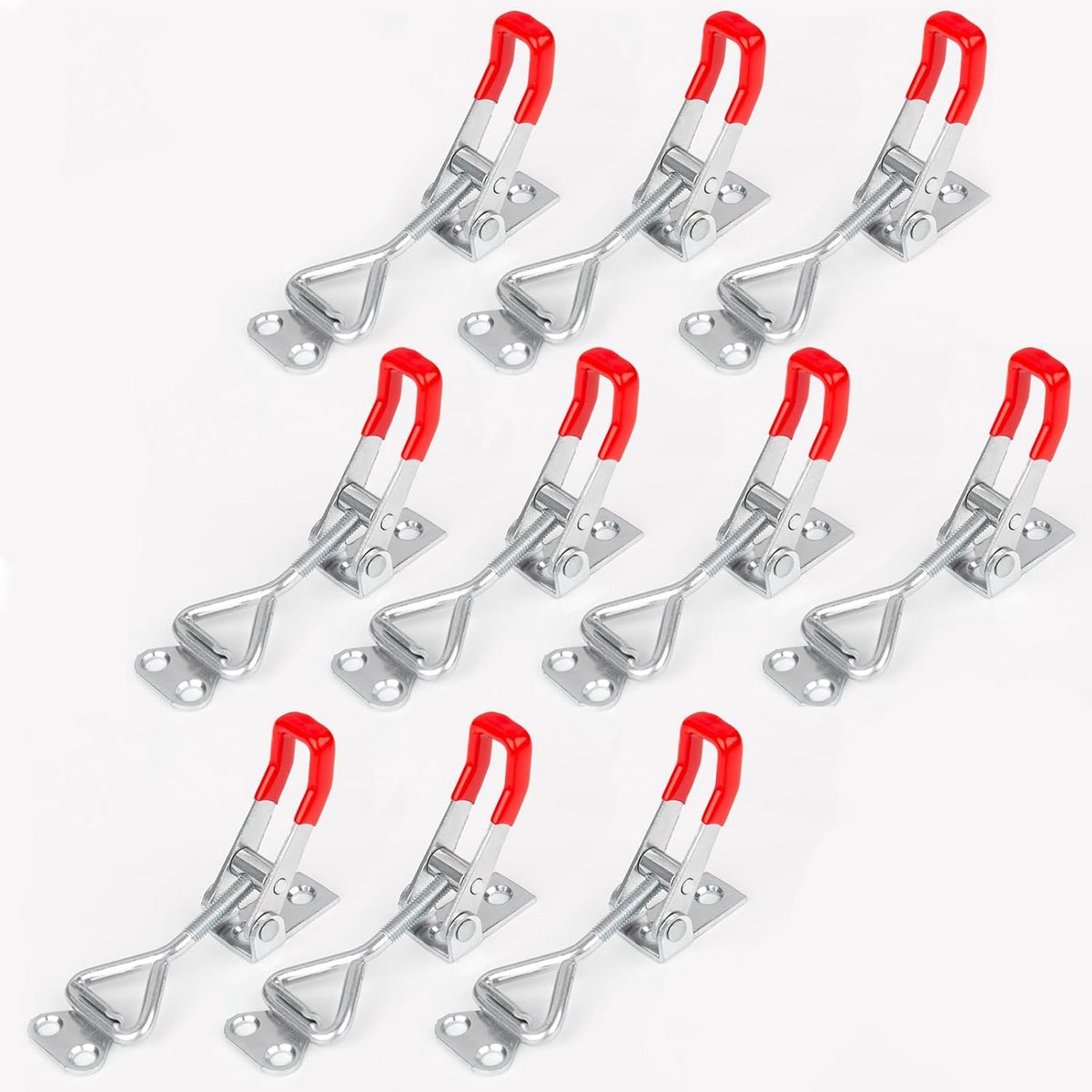 Tension sluitingen pack van 10 - kleine knie levers - gegalvaniseerd - geschikt voor kasten en gereedschapsboxen - ShopVlot