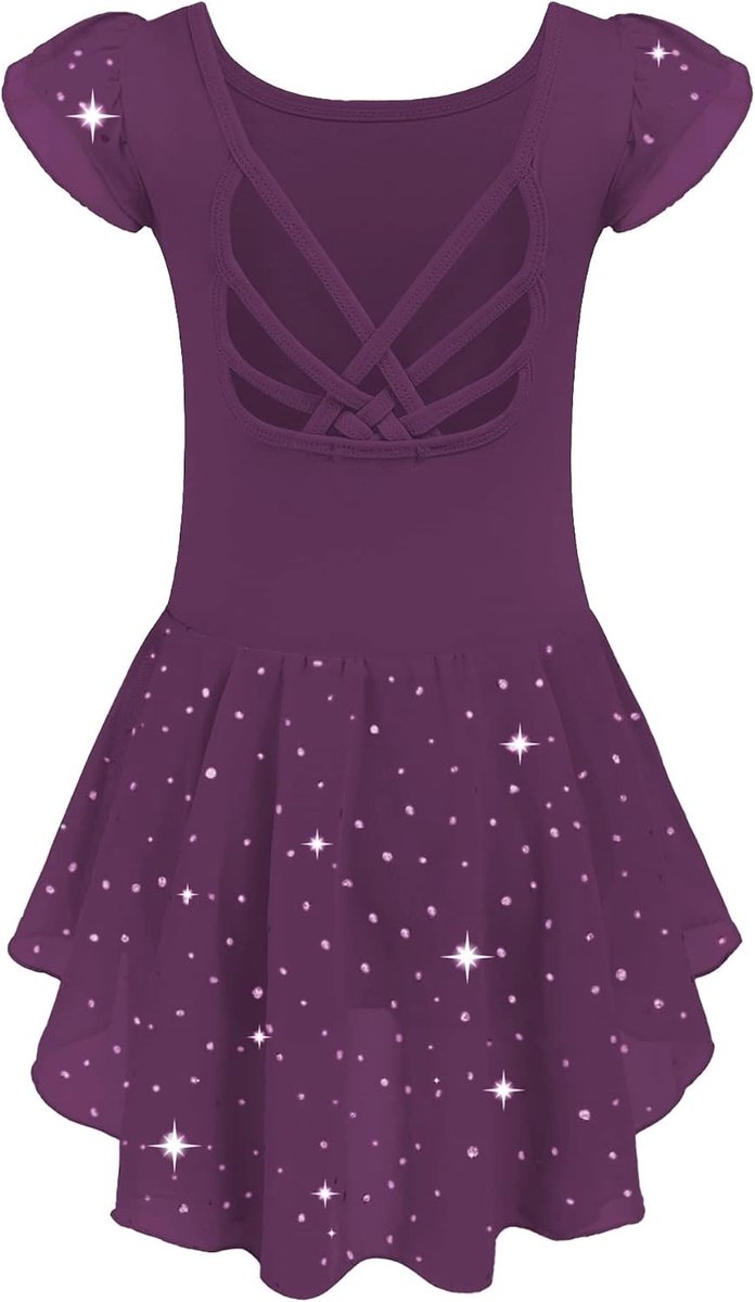 Balletjurk voor kinderen 2-10 jaar - katoen - rugloos - met rhinestones voor dansplezier - ShopVlot