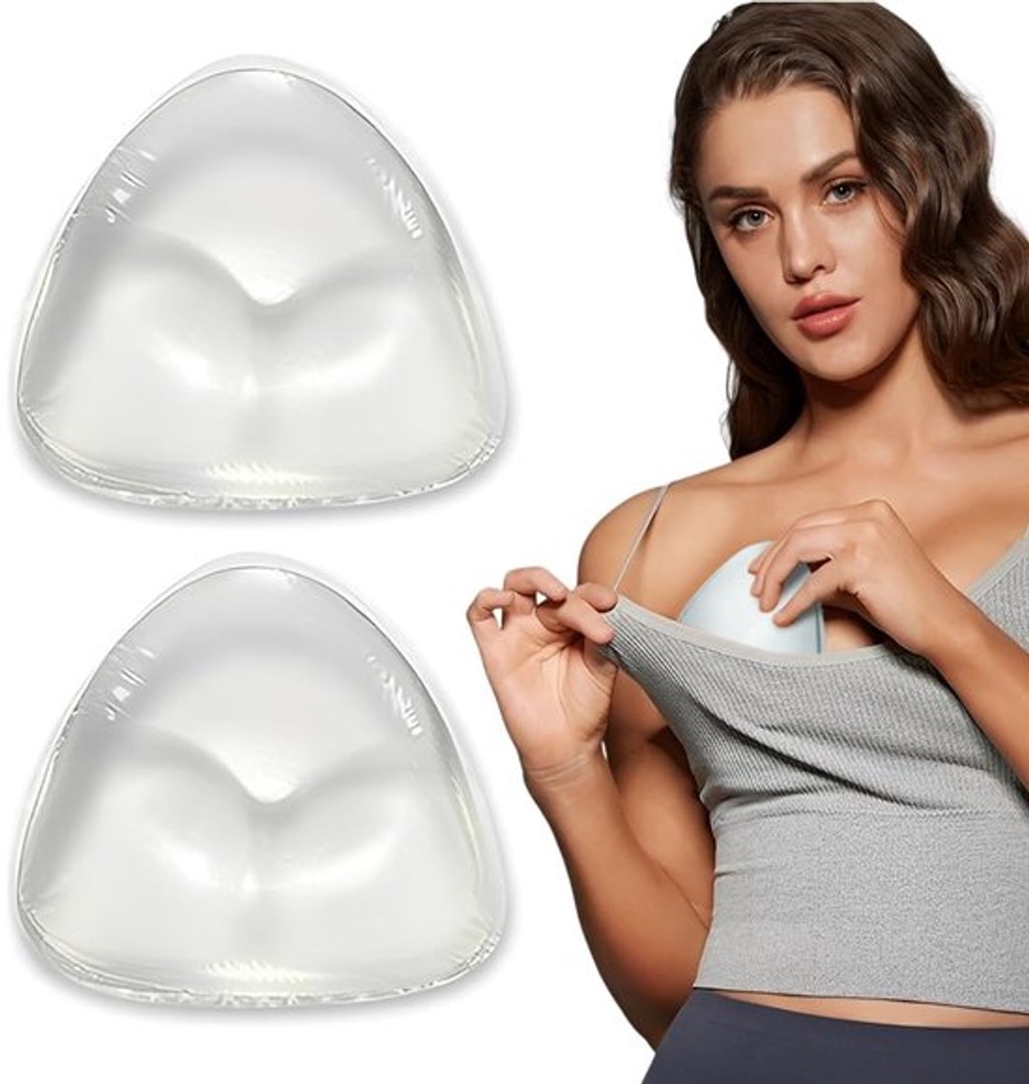 BH-vulling zelfklevend - Siliconen vulling - Push-up cups - Dames beha-inzetstukken - Natuurlijke borstcontour - Duurzaam en herbruikbaar