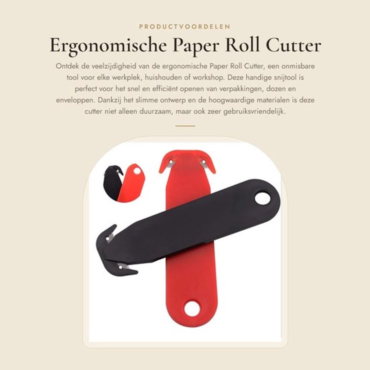 Papierenrolsnijder Ergonomisch Handvat - Doos Opener - Karton Snijder - Verpakking Tape Cutter - Duurzaam Materiaal - Eenvoudig in Gebruik - Doosopener