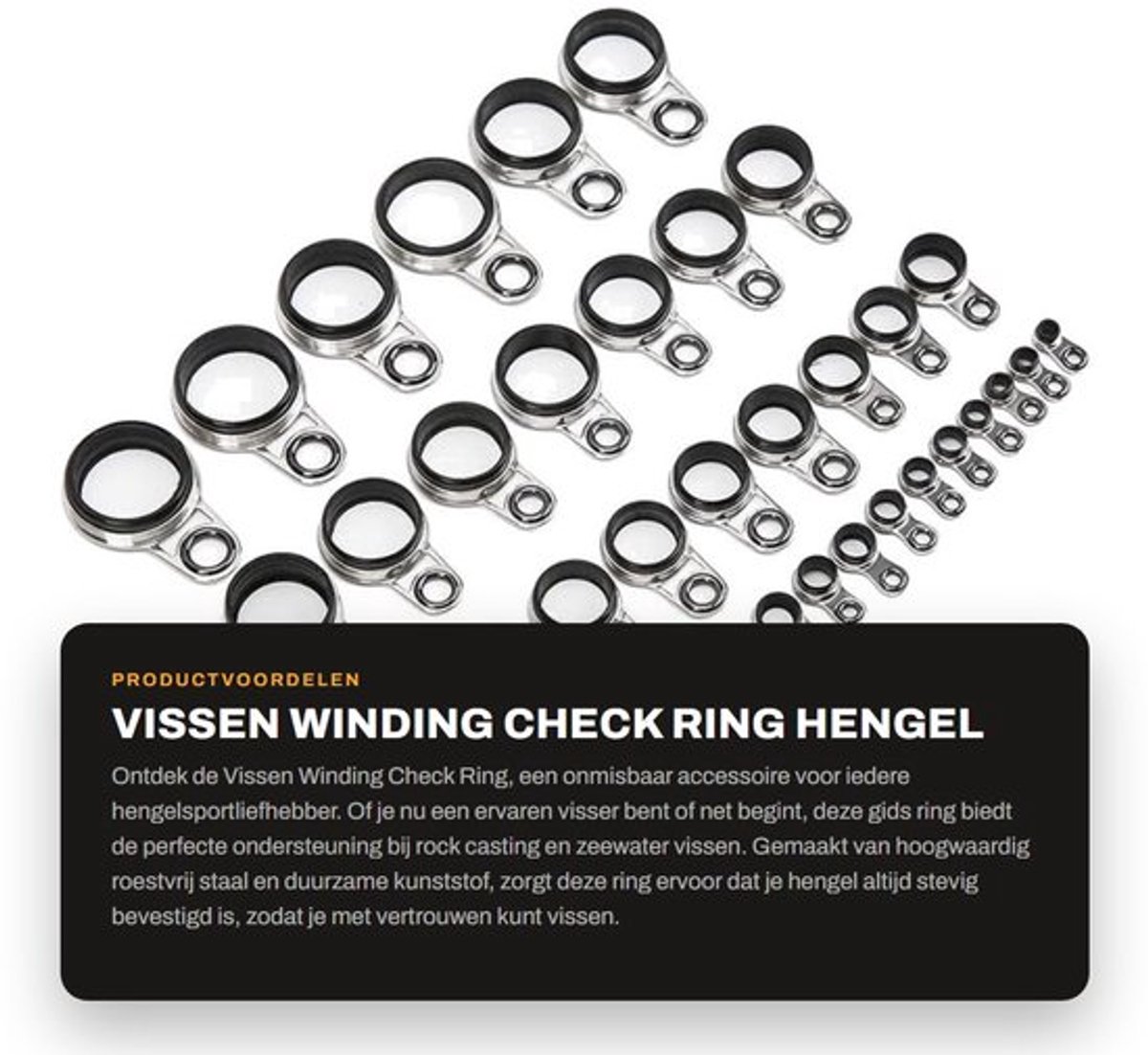 Winding Check Hoogwaardig Roestvrij Staal - Hengel Gids Ring - Draagbaar - Slijtvast - Compact Ontwerp - Bescherming Vislijn - Hengelring
