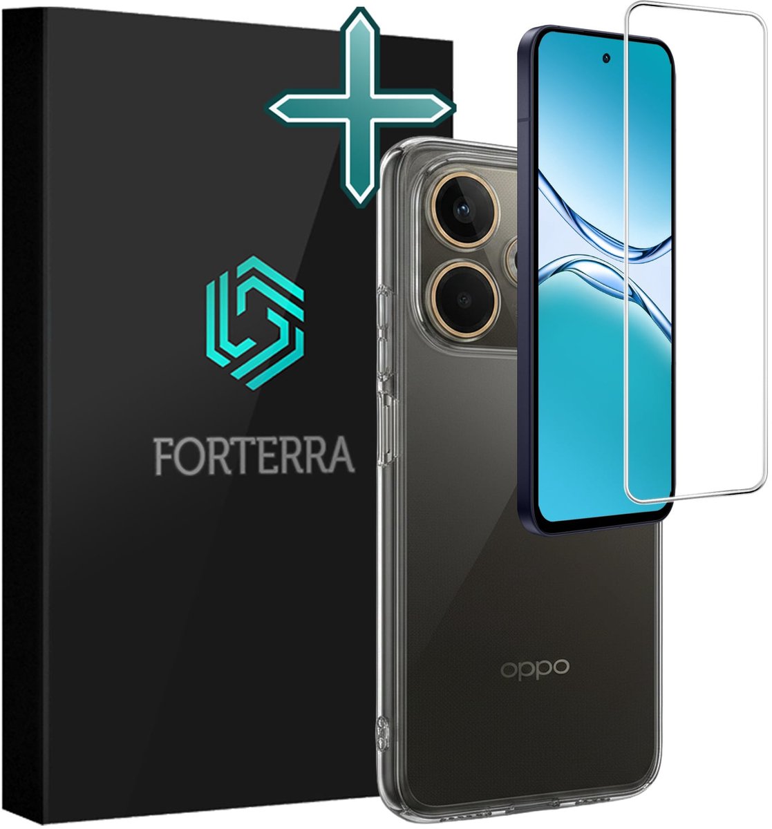 Hoesje Met Screenprotector - Geschikt voor OPPO A5 Pro - Sterk & Shockproof - Telefoon Hoes - Back Cover - Siliconen Case - Transparant