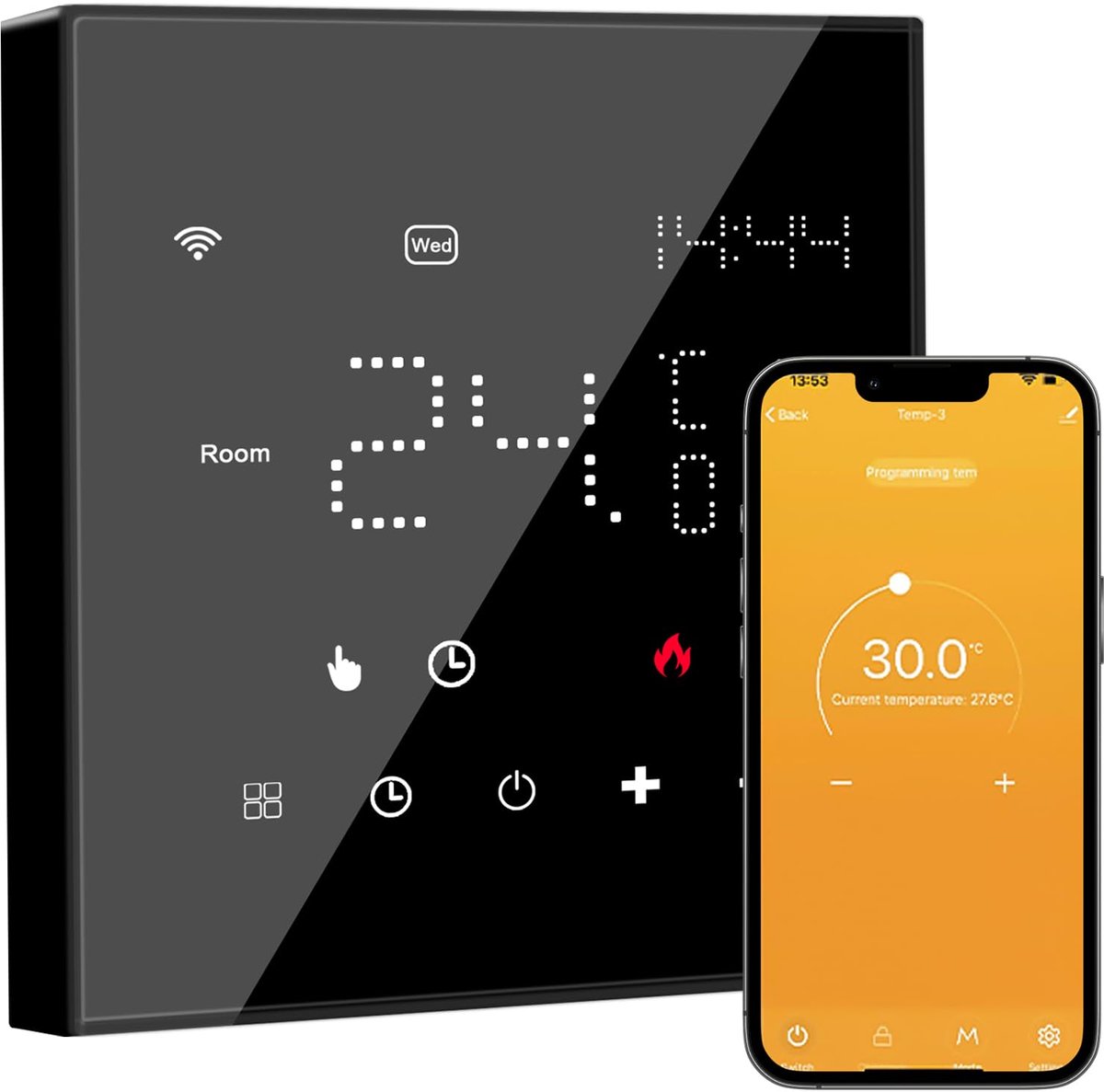 WiFi thermostaat voor elektrische vloerverwarming - slimme digitale thermostaat - programmeerbaar - ShopVlot