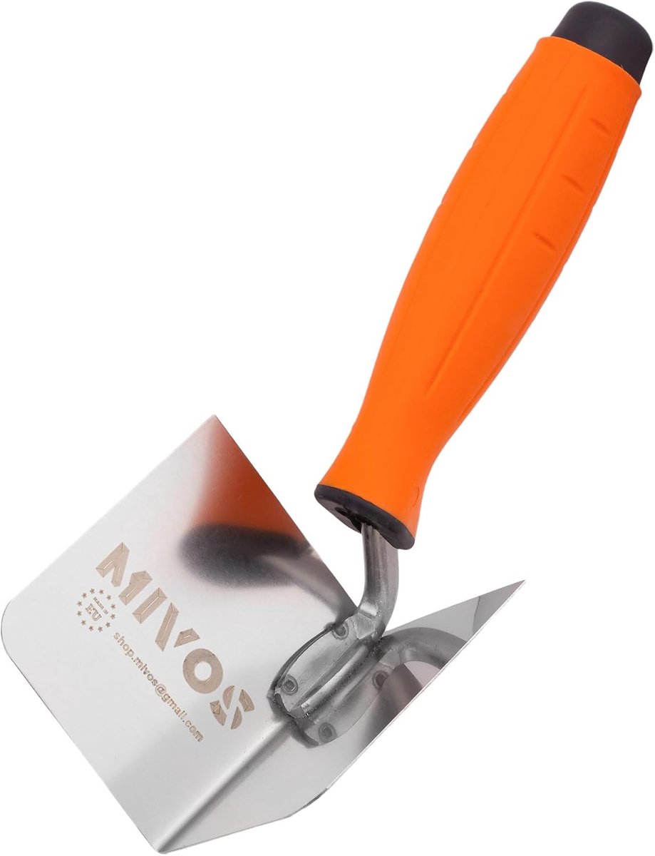 Hoekspaan 80 x 60 mm - roestvrij staal - zachte grip - ideaal voor binnenhoeken - ShopVlot