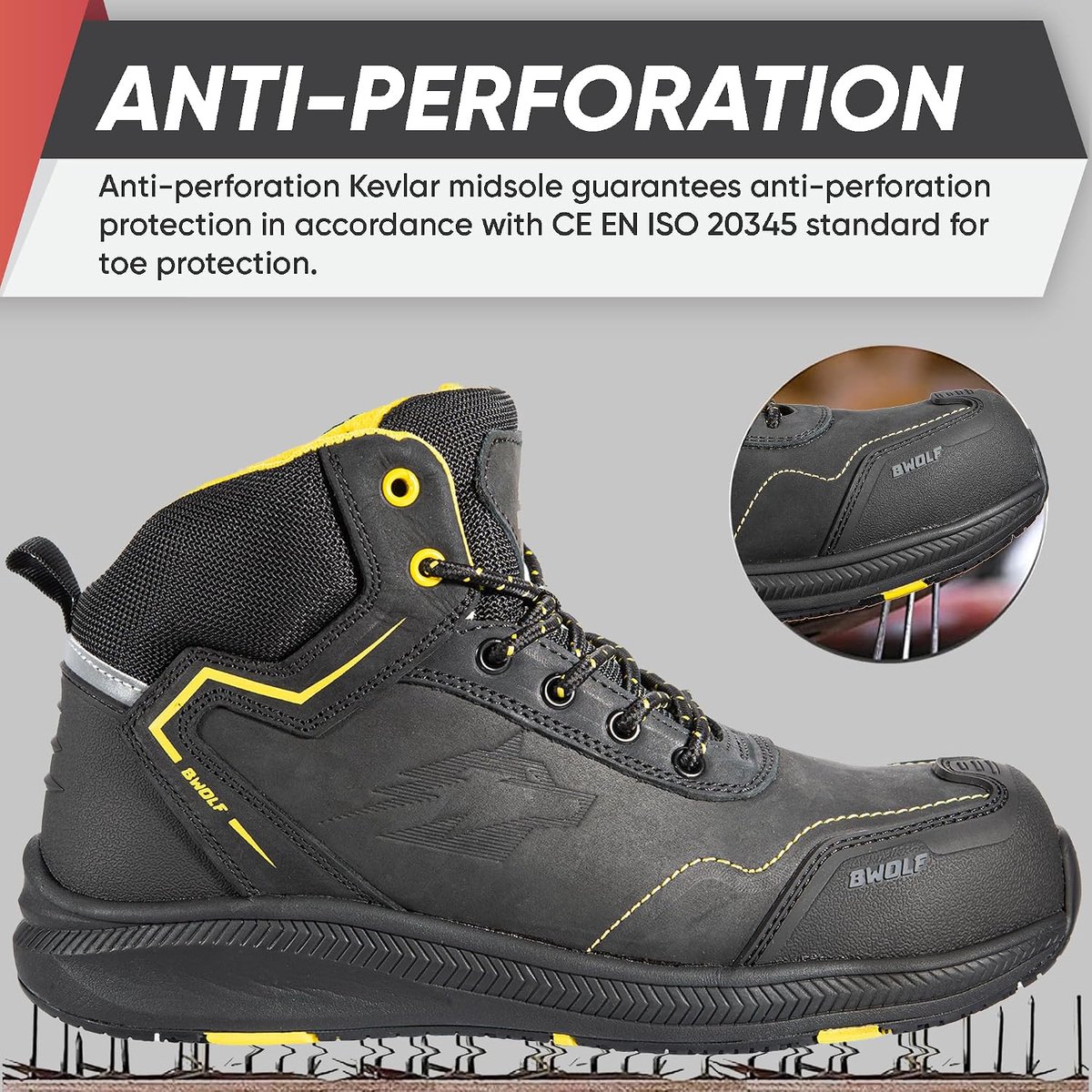 Werk schoenen S3 37 EU - Nabuk - Waterproof - Hoge veiligheid met non-slip grip - ShopVlot