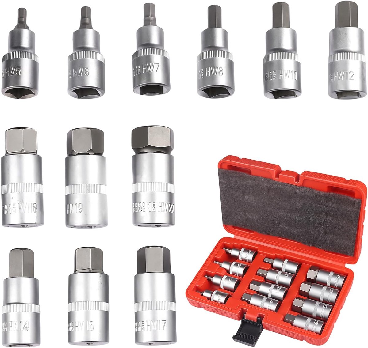 Imbus sleutelset 12-delig - 1/2 inch - chroom vanadium staal - ideaal voor autoschroeven - ShopVlot