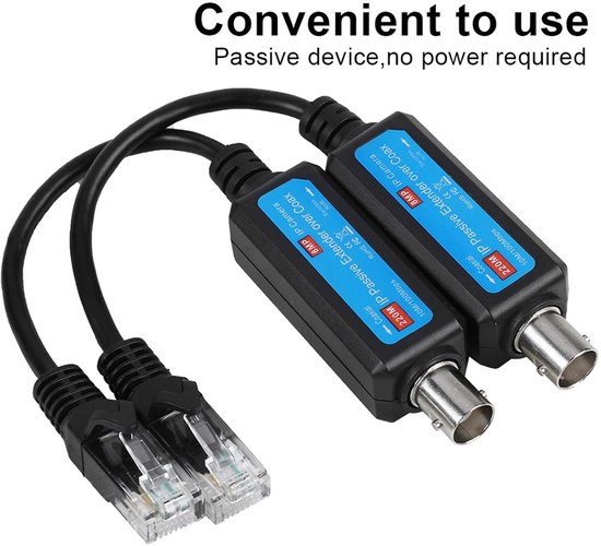 Ethernet over coax adapter - 10/100Mbps - 220 meter afstand - ideaal voor IP NVR camera - ShopVlot — afbeelding 3