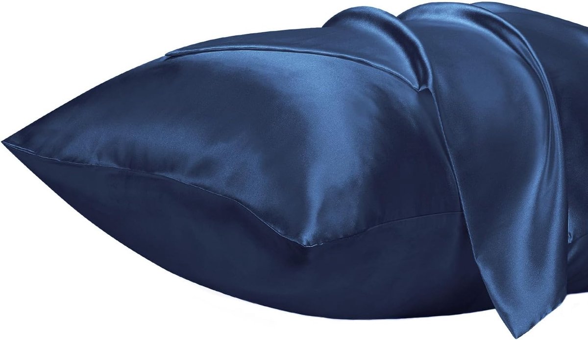Kussenslopen 2 Pack 50x50 cm - Satijn Microfiber - Effen Marineblauw - Ademend en Kreukvrij - ShopVlot