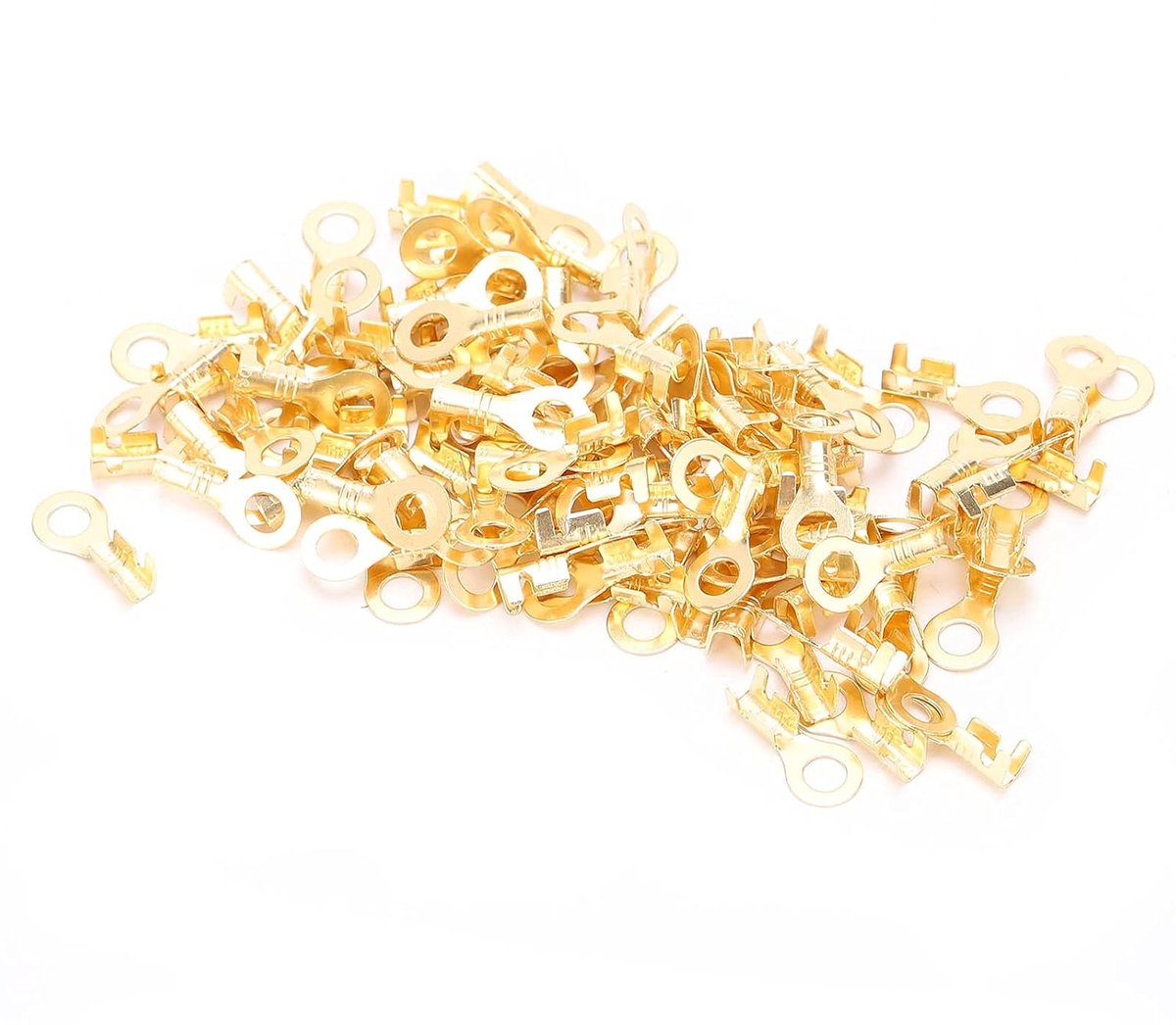 Lugs set van 100 - Koudgeperste messing krimpuiteinden - M4 4.2mm - Uitstekende isolatie en brandwerend - ShopVlot