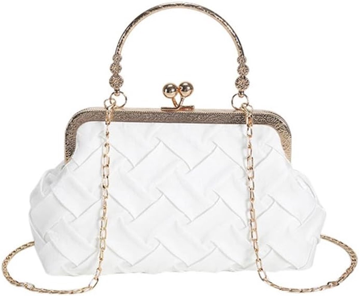 Clutch tasje - PU leer - vintage handtas - perfect voor bruiloft - ShopVlot